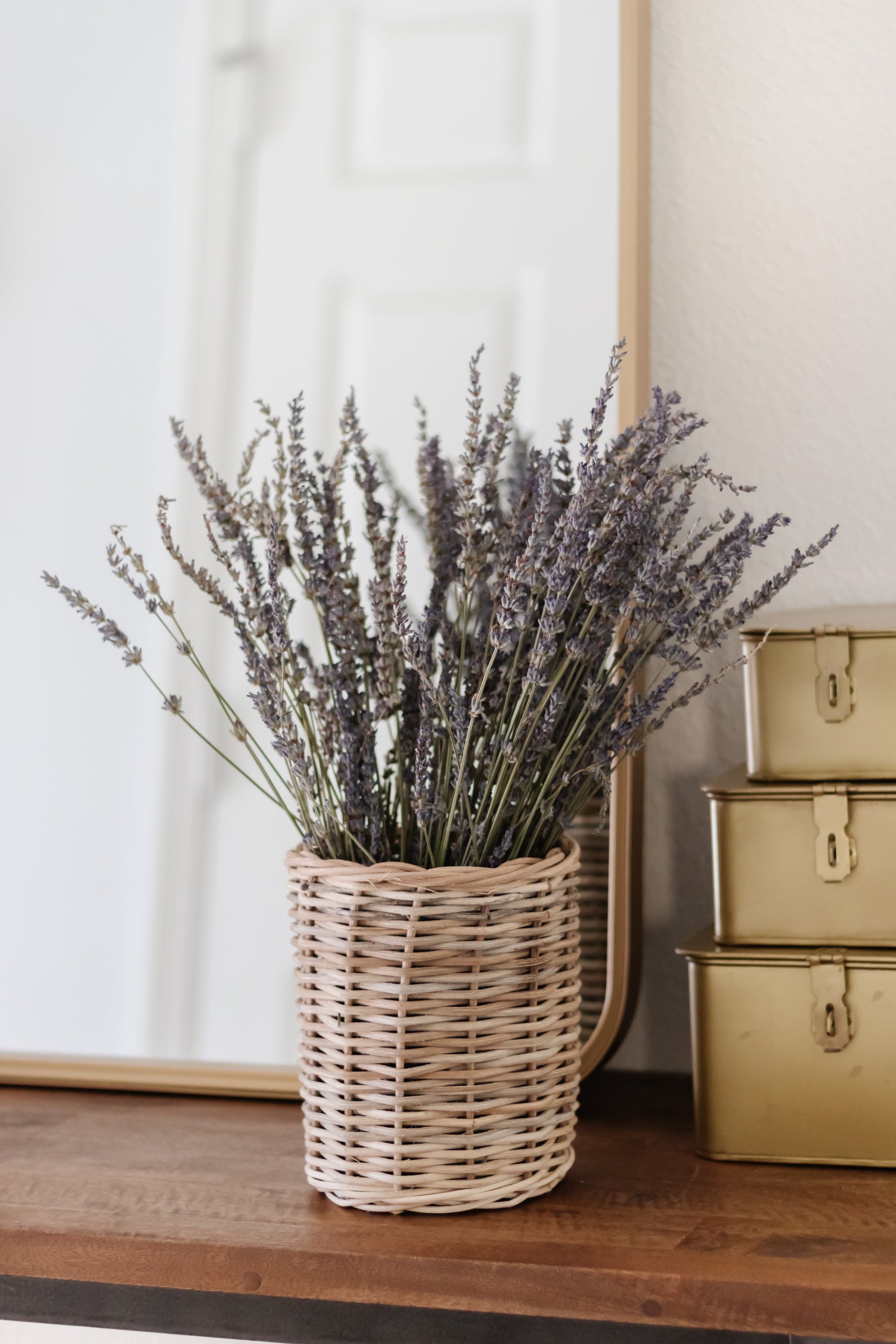 Woven Wood Baskets with Leather Handles – Shoppe Apiary